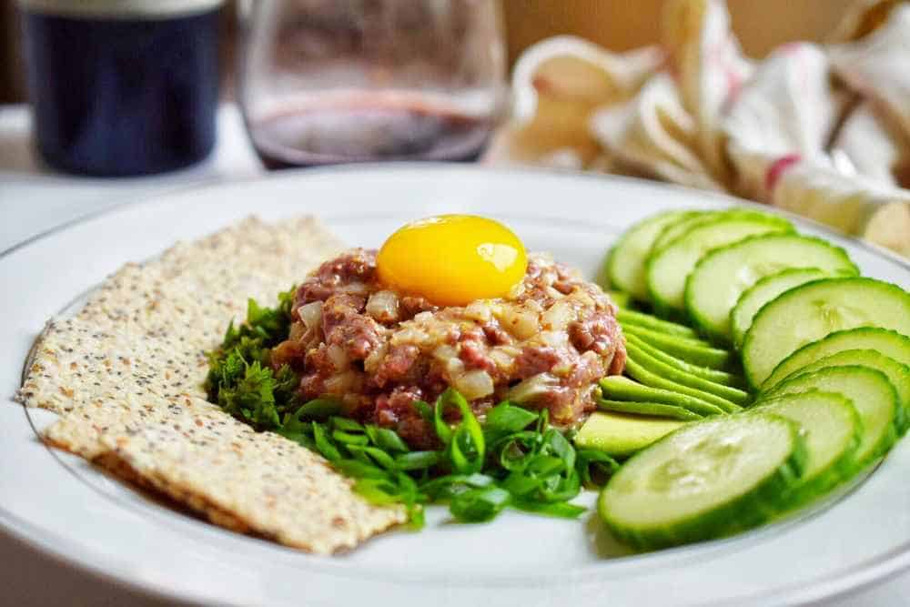 Steak tartare food in Paris