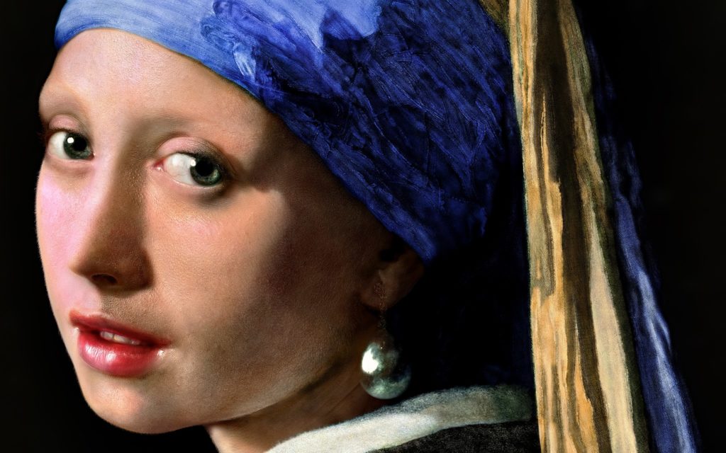 Blonde Girl with a Pearl Earring by Johannes Vermeer - wide 3