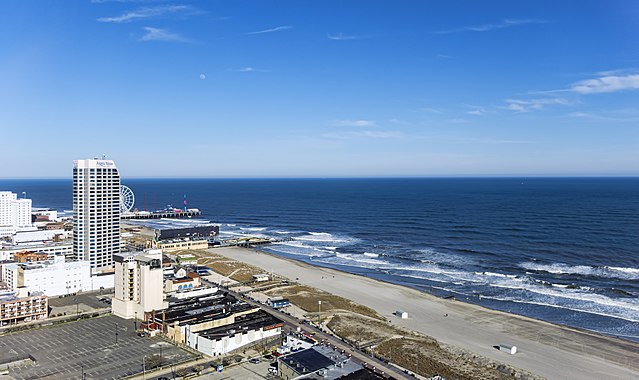 A view of the beachfront in Atlantic City