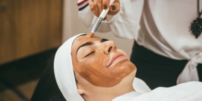 A woman getting a facial
