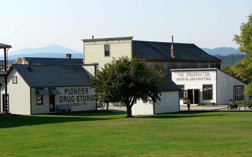 A few of the buildings that make up Fort Steele Heritage Park in British Columbia, Canada.