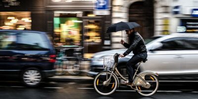 A cyclist in Paris