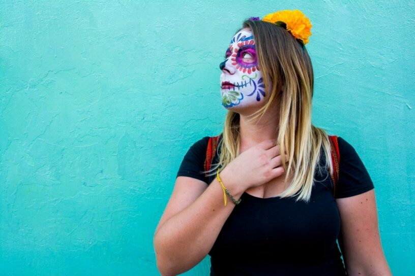 Emily Luxton at dia de los muertos Oaxaca Mexico