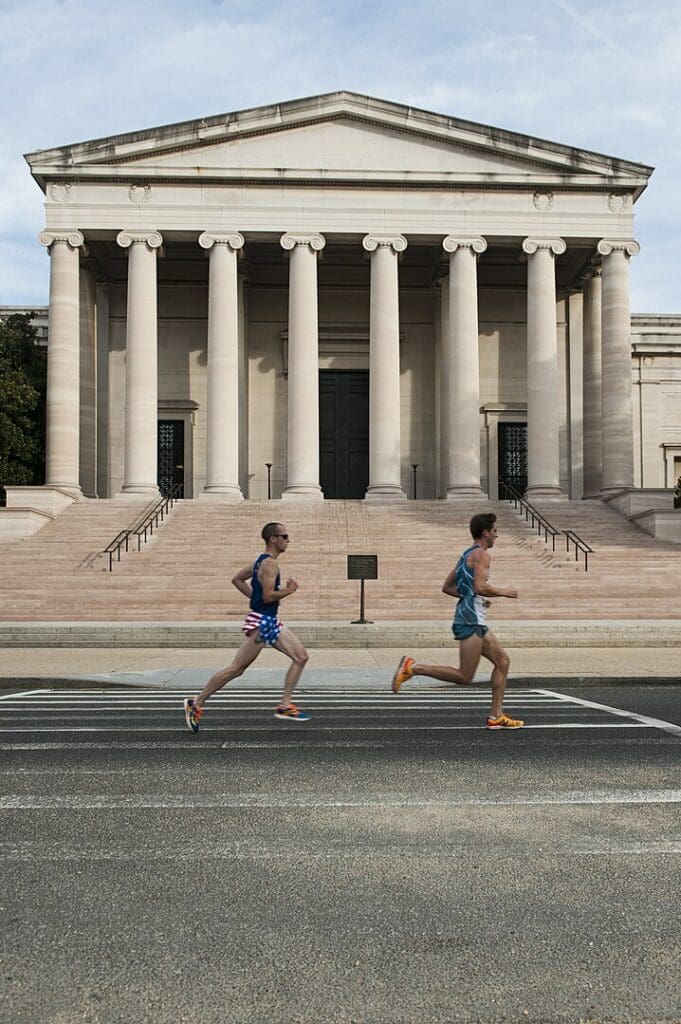 Participants of the 41st the Marine Corps Marathon, travel on a course through Washington, D.C