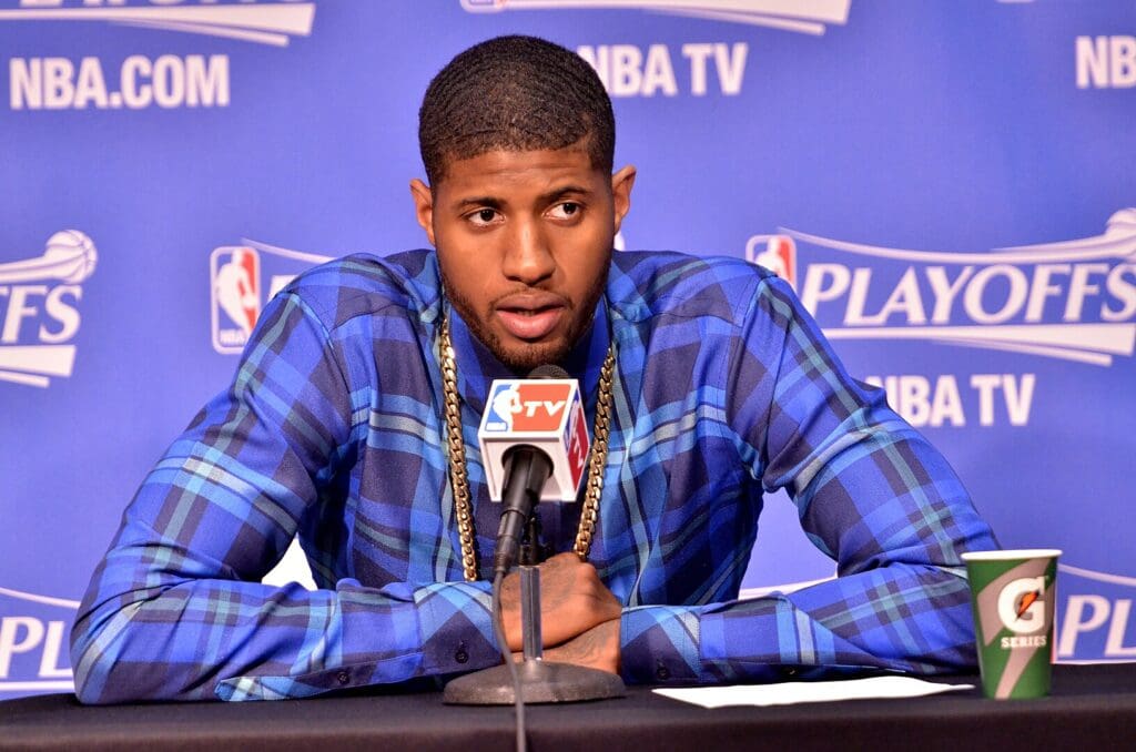Paul George press conference during 2014 NBA Playoffs