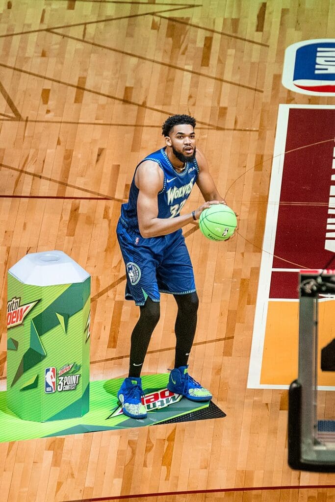 Karl-Anthony Towns at the 3-Point Contest (February 19, 2022)