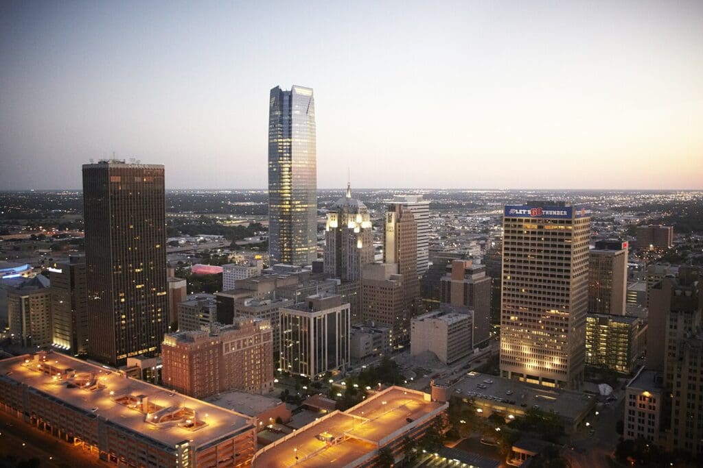 This photo of downtown Oklahoma City's skyline