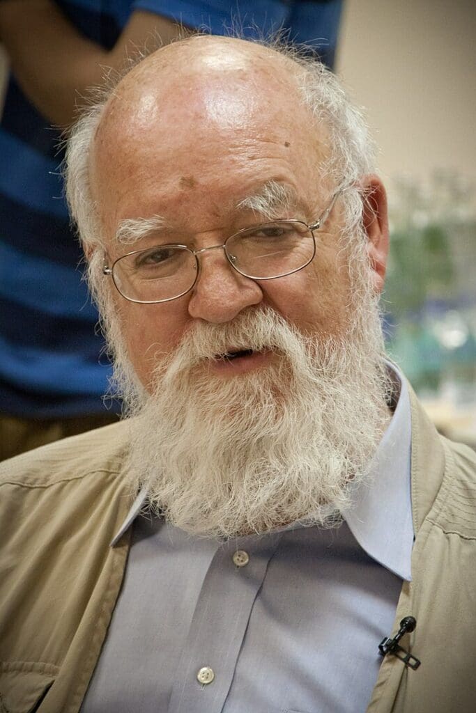 Daniel Dennett at the presentation of Dmitry Volkov’s book “Boston Zombie: Daniel Dennett and His Theory of Consciousness” at the Biblio-Globus store (Moscow, 2012)