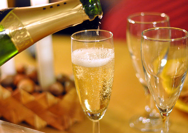 Cava Wine being poured in glasses