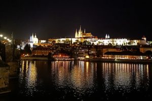 Prague Castle with St. Vitus Cathedral in the center.