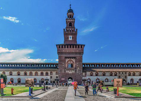 The medieval fortification Sforza Castle